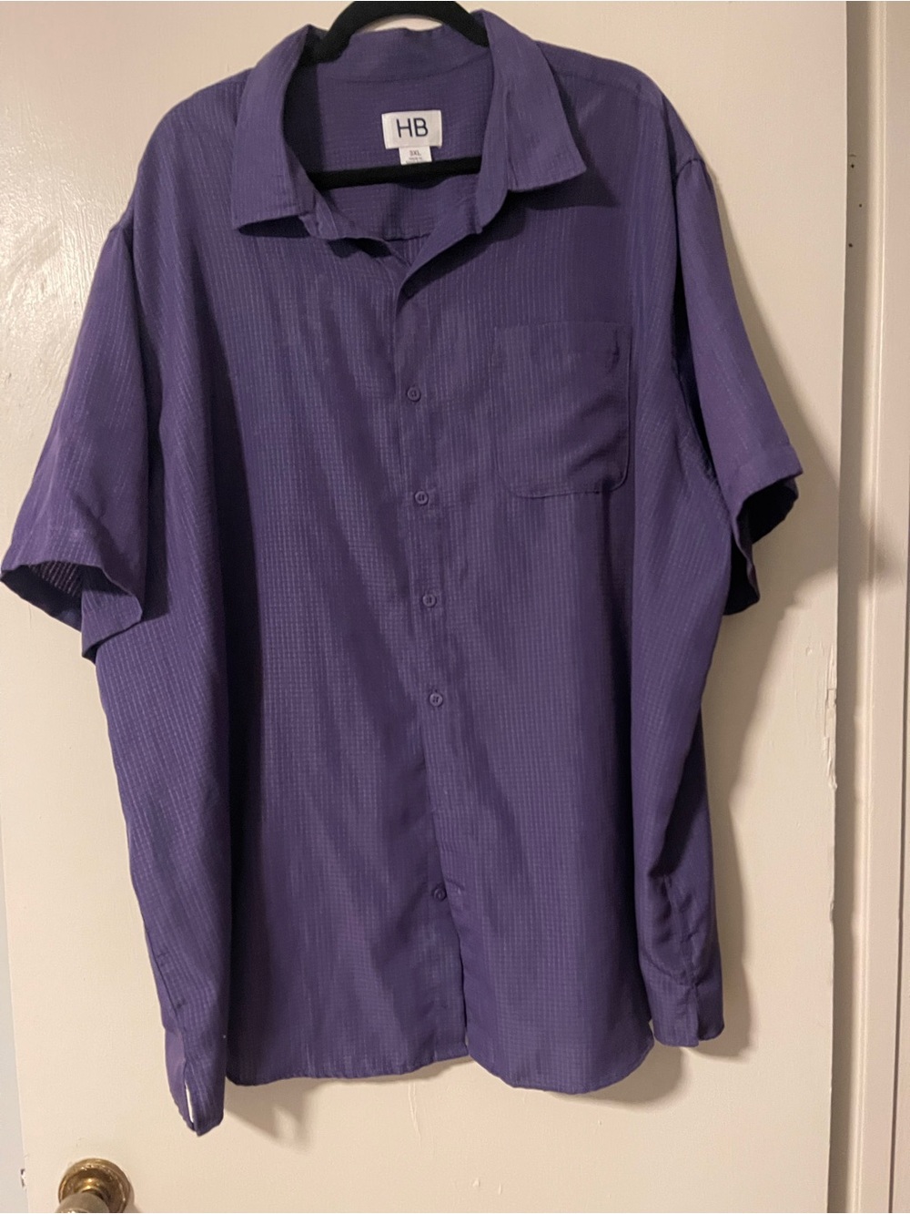 Men's Short-Sleeve Button-Down Shirt in Purple